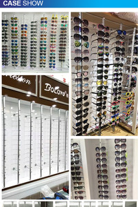 壁に取り付けられた12/14/16pcsサングラスディスプレイラック、ロック付き光学眼鏡ディスプレイロッドロック眼鏡ディスプレイ - Product Image 3