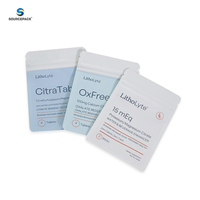 Sachet d'emballage fonctionnel à fermeture éclair pour poudre de boisson, échantillon, petite pochette, capsule de vitamine, comprimé, complément alimentaire, avec ouverture facile