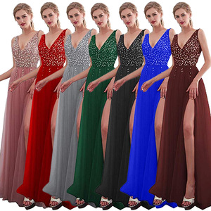 Dqwomen kadınlar bahar giysileri moda tüy muhteşem payetli gece kulübü elbise ile 2024 kırmızı seksi kokteyl elbise parti bayanlar için - Product Image 4
