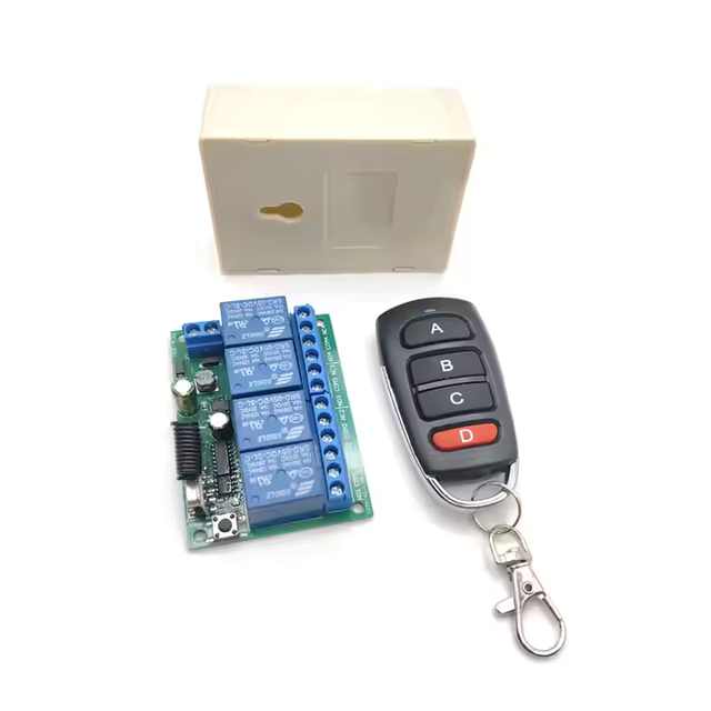 433.92Mhz AC 220V 10A 4CH Relay Module Receiver Wireless Remote Control Switch for Garage Door