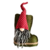 Poupée d'ornement de noël en peluche, jouet artisanal fait à la main, bottes de noël sans face