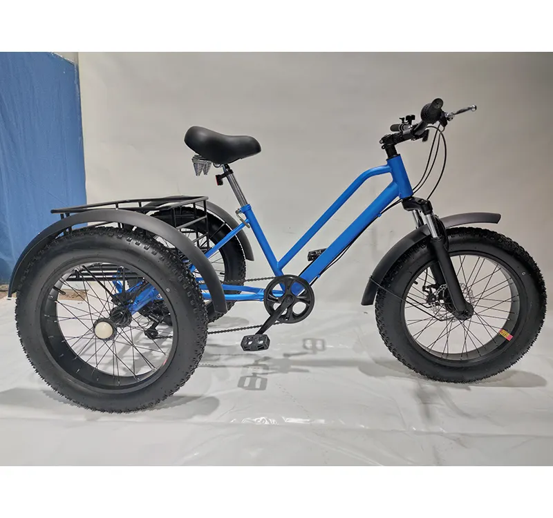 Triciclo eléctrico de 3 ruedas para adulto, triciclo chino de carga, neumático ancho