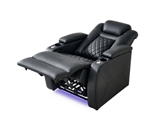 Divano Reclinabile Moderno e Essenziale in Vera Pelle con Poggiatesta Elettrici in Memory Foam, Luci LED, Vano Portaoggetti, Porte USB, Struttura in Legno e Metallo - Product Image 6