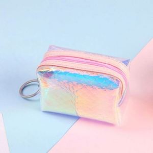 Porte-monnaie carré étanche en TPU laser pour filles, motif écailles de poisson coloré, petit sac à monnaie tendance - Product Image 6