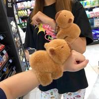 Capybara Snap Ring Cartoon Decompression Super Soft Plush Comforter Doll Bracelet Toy Birthday Washed
