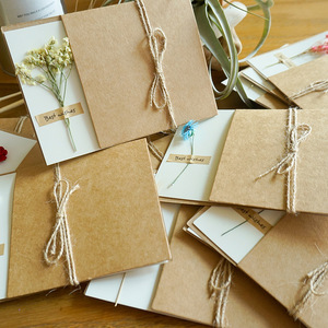 Papel Kraft Vintage Flores secas Flores inmortales Temporada de graduación Día del maestro Tarjeta de agradecimiento Ramo de cumpleaños Tarjeta de felicitación - Product Image 3