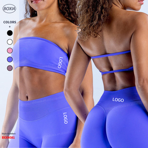 Conjunto Deportivo Transpirable Sin Costuras con Tirantes Ajustables, Top Bandeau Personalizado, Ropa Deportiva Cómoda para Yoga y Ejercicio - Product Image 1