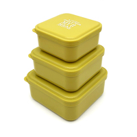 Boîtes de rangement en plastique alimentaire empilables et chauffables avec compartiments, 3 pièces, logo personnalisé, boîtes à goûter rectangulaires pour enfants