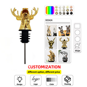 Conception personnalisée Elk Chèvre Animal Bouteille <span class=keywords><strong>de</strong></span> vin Verseur en alliage <span class=keywords><strong>de</strong></span> zinc en métal Unique Bouchon <span class=keywords><strong>de</strong></span> vin Tête <span class=keywords><strong>de</strong></span> <span class=keywords><strong>cerf</strong></span> Verseur <span class=keywords><strong>de</strong></span> vin - Product Image 5