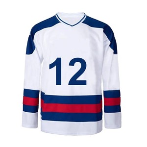 Fabrieksgroothandel op maat gemaakte geborduurde logo applicatie ijshockeytrui 100% polyester digitaal bedrukt team club hockey - Product Image 1