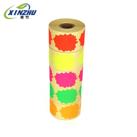 Papier en rouleau jumbo personnalisé imperméable en caoutchouc, couleur vert fluo brillant, pour l'identification des étiquettes