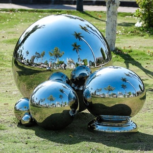 Esfera de acero inoxidable 2 "3'' 4 ''5'' 6 "7'' 8 ''10'' 12 "14'' 16 ''Escultura al aire libre Espejo pulido Bola de observación brillante - Product Image 5