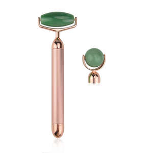 Amazon Chaud Électrique <span class=keywords><strong>Vibrant</strong></span> <span class=keywords><strong>Masseur</strong></span> Jade Rouleau 2 en 1 Rose Quartz Outils Faciaux - Product Image 4