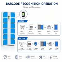 Gabinete de Almacenamiento Inteligente de Acero Personalizado OEM ODM para Proyectos de Fábrica, Gimnasio, Oficina y Escuela con Control de Acceso Digital y Casillero RFID