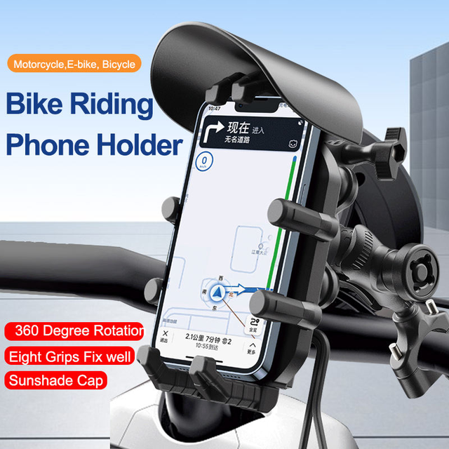 Wire/Wireless Fast Charging Motorcycle Shockproof Anti Shake Rider Mobile Phone Holder, Electric Vehicle Navigation Holder
