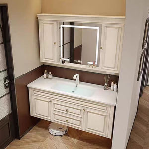 Modern cosmetic bathroom cabinet combination ceramic integrated basin washbasin cream bathroom washbasin - Product Image 3