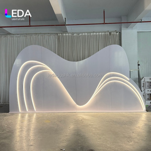 ฉากหลังงานแต่งงาน LEDA ดีไซน์ใหม่สีขาวลายคลื่น พร้อมไฟ LED โทนอุ่น สำหรับตกแต่งเวทีงานอีเว้นท์ - Product Image 2