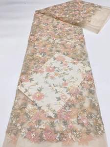 Цветная вышивка + 2 + 3 + 4 + 5 мм блестки платье Cheongsam жилетка из бисера кружевная ткань - Product Image 5