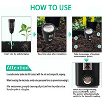 Sonde conique pour la détection de l'humidité du sol, testeur 2-en-1 de pH et d'humidité, utilisable pour le rempotage des plantes dans les sols durs des terres agricoles