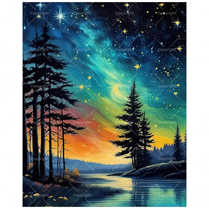 Per adulti 'incantevole crepuscolo DIY <span class=keywords><strong>notte</strong></span> <span class=keywords><strong>stellata</strong></span> 16x20 pollici pittura artistica senza cornice con Kit di numeri con Base di supporto in tela regalo - Product Image 1