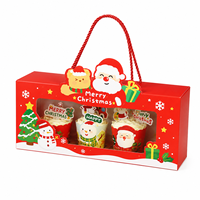 Boîtes d'emballage pour gâteaux en carton ondulé imperméable haut de gamme sur le thème de Noël avec fenêtre transparente et gaufrage