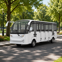 Bus de tourisme électrique fermé alimenté par batterie au lithium, moteur AC 72V 7,5W, 17 places