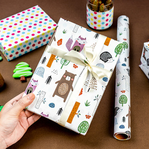 Animals And Trees <b>Pattern</b> Gift Wrapping <b>Paper</b> Double Sided Coated Art <b>Paper</b> For Gift And Craft Use - Product Image 1