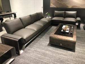 Ferrary, nuevo diseño, muebles de oficina modernos, juego de mesa ejecutiva, madera brillante, LED, alta tecnología, en forma de L, escritorio de oficina de lujo para CEO Boss - Product Image 4