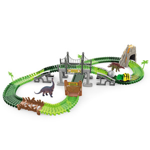 Parcours de Voiture Électrique en Spirale Dinosaure Paradise, Aventure sur Rail, Assemblage de Piste, Petit Train, Jouet de Voiture pour Enfants - Product Image 5