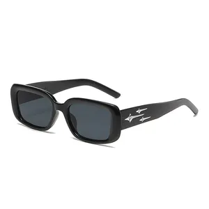 Mode Retro Square Meteor Y2K Sonnenbrille für Damen und Herren Schattenbrille UV-Schutz Straßenfotobrille Brille