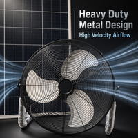 Ventilateur Solaire de Sol 20 Pouces Haute Puissance Moteur CC Industriel Pales Métalliques pour Serre Maraîchère Grande Vitesse