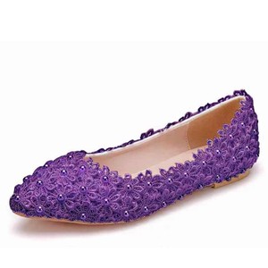 New Lace White <b>Flat</b> Bride Original Designer Women's Single Suitable Dress <b>Pointed</b> <b>Toe</b> Casual Wedding Shoes - Product Image 6