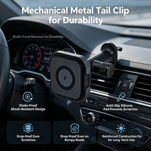 <span class=keywords><strong>Soporte</strong></span> Magnético Inalámbrico para Teléfono de <span class=keywords><strong>Coche</strong></span> con Rotación 360° para Rejilla de Ventilación, Carga Rápida de 15W para iPhone, Compatible con Todas las Rejillas de Ventilación Irregulares - Product Image 5