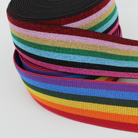 Deepeel EB123 5cm, accessoires de vêtement, tissu extensible, bande élastique, couture couleurs arc-en-ciel, bandes élastiques