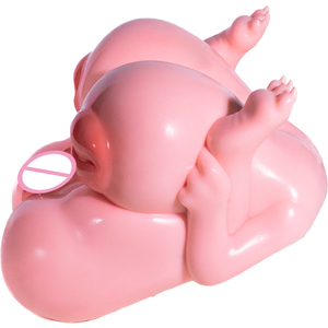 GEEBA Pink Bear Ruby Fantasy Bear Half Body Male <b>Masturbator</b> Dual Channel Medical Grade Silicone Doll Design Realistic toys - Product Image 3