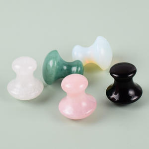 Natürlicher Quarz pilz Kristall gesichts walze Rosenquarz amethyst Gua Sha Set Pilz Guasha Augen körper massage gerät Produkte - Product Image 4