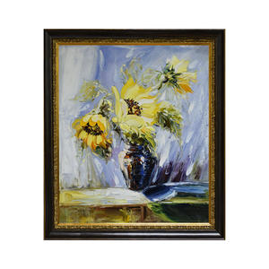 Peinture à l'huile personnalisée peinte à la main motifs de fleurs sur toile belle nature morte conception d'image - Product Image 1