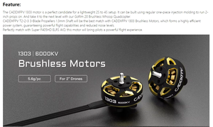 Caddx 1303 6000kv motori Brushless Gofilm <span class=keywords><strong>20</strong></span> 16.5x10.1mm 5.6g 1.5mm albero Dia <span class=keywords><strong>2</strong></span>-4s Lipo uso per Fpv Rc droni accessori Diy - Product Image 6