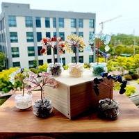 Árbol de la Fortuna de Cristal Natural Mini al por Mayor, Base de Cristal Hecha a Mano, Árbol de Feng Shui para Decoración de Escritorio, Regalo, Suministro a Granel