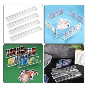 Soporte de exhibición de acrílico personalizado para juegos de cartas, estante para cartas con doble ranura, soporte transparente de acrílico para cartas de póker con dos ranuras - Product Image 2