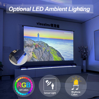 Pantalla de Proyección Motorizada Black Diamond ALR de 72-150 Pulgadas, Pantalla Eléctrica Ascendente desde el Suelo, Anti-Luz, para Proyectores 4K de Largo Alcance