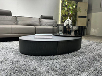 Meubles de table centrale de salon de luxe minimaliste Tables basses modernes à pieds en acier inoxydable avec plateau en verre trempé