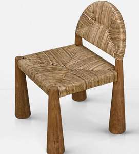 Sillas Tejidas con Cuerda, Sillas Individuales Casuales de Madera Maciza Retro, Sillas de Comedor Artísticas, Sillas con Respaldo para Alojamientos - Product Image 4