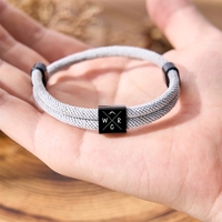 Bracelet personnalisé avec gravure initiale pour couple, cadeau de la fête des pères, certification CE