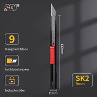 Cuchillo Profesional para Películas de Vinilo SDI, Cuchillo Multiusos de Acero Inoxidable con Hoja de 9 mm y Ángulo de 30 Grados 3008C