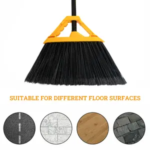 High Quality Floor Cleaning Wide Angle Broom Outdoor Plastic Angle Broom With Long Metal Handle