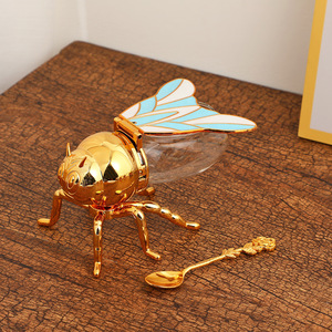 Tarro de condimentos colorido con diseño de abeja, caja de condimentos de lujo ligero y de alta gama para el hogar, caja de condimentos para la cocina del hogar - Product Image 1