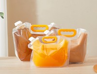 Sac de transport d'eau portable pliable en plastique transparent de 5 L avec bec verseur