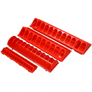 Nouveau Mangeoire à Poulets à Couvercle Rabattable, Seau Distributeur de Nourriture au Sol pour Volailles, Poulets, Canards, Oies, en PP, 16/28 Trous, Facile à Utiliser - Product Image 1