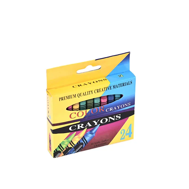 Hot selling 24 x9 cm wax crayons in color box personalized crayons